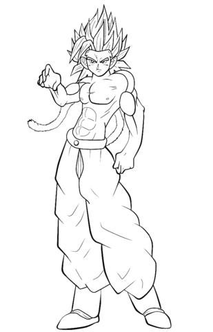 Super Saiyan 3 Coloring Page